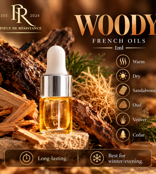 Woody French Oil Dropper Bottles 1ml